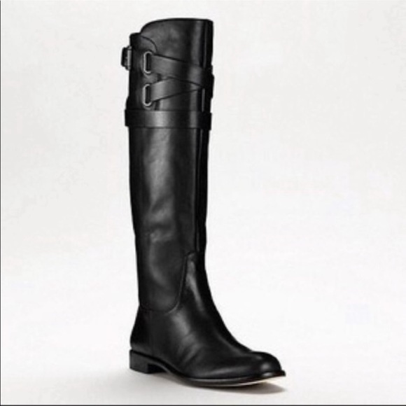 ⭐️Coach “Cayden” Tall Black Leather Riding Boots size 7.5B - Picture 1 of 12